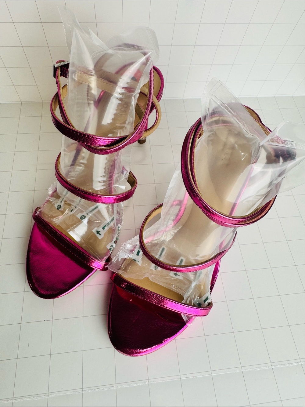 Ted Baker Metallic Fuchsia Strappy Stiletto Sandal - Picture 3 of 10